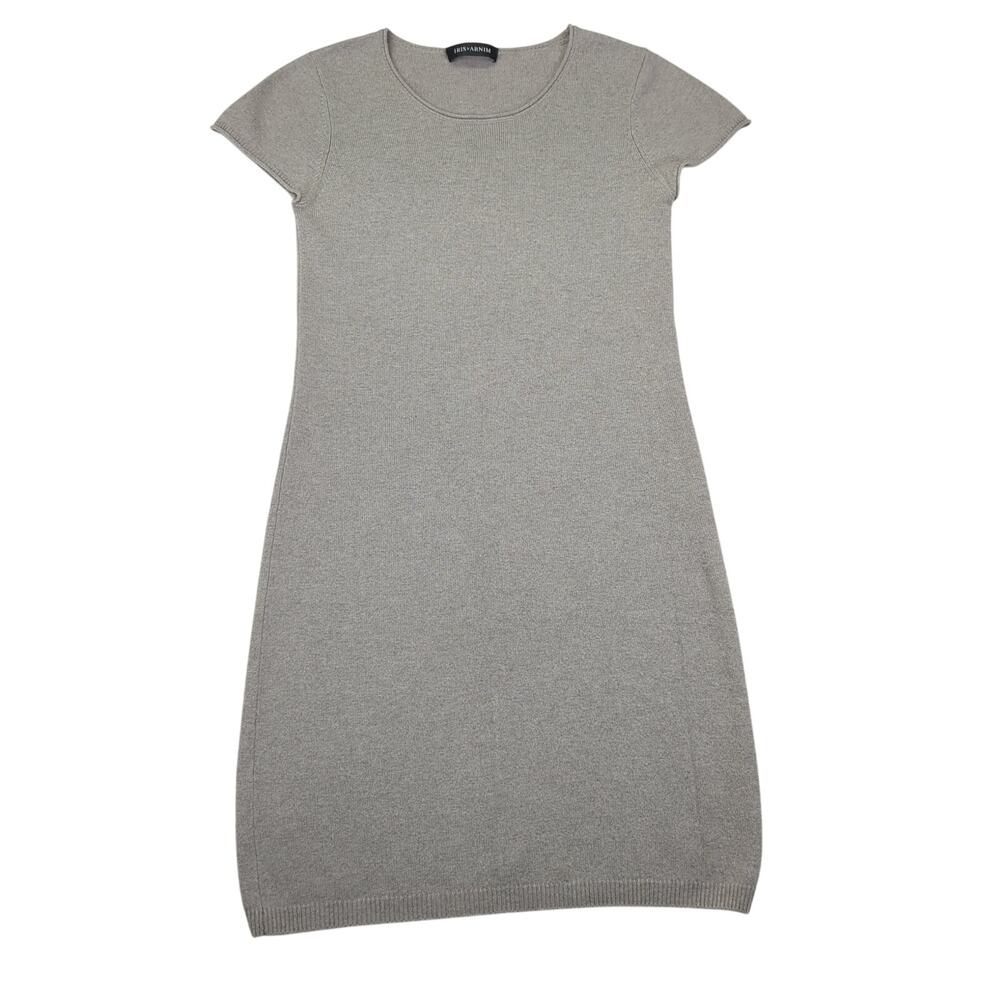 Iris von Arnim Taupe‎ Cashmere Short Sleeve Knit Tunic Mini Dress Womens